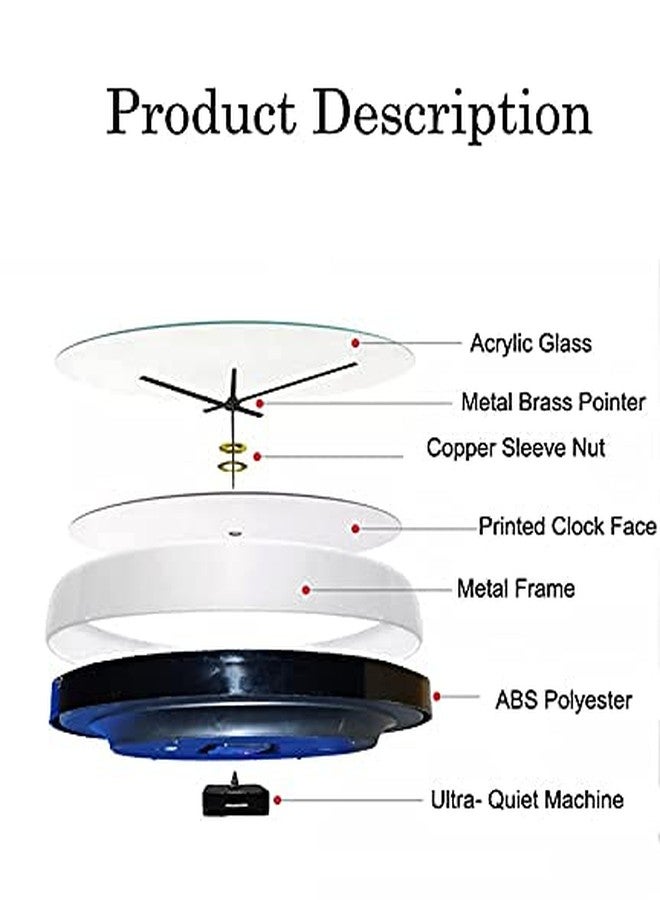 ZIVIK Wall Clock 12 Inch, Round Clock for Livingroom Bedroom Office Kitchen Decorative Wall Clock 30CM Non-Ticking Silent Movement - Image 3